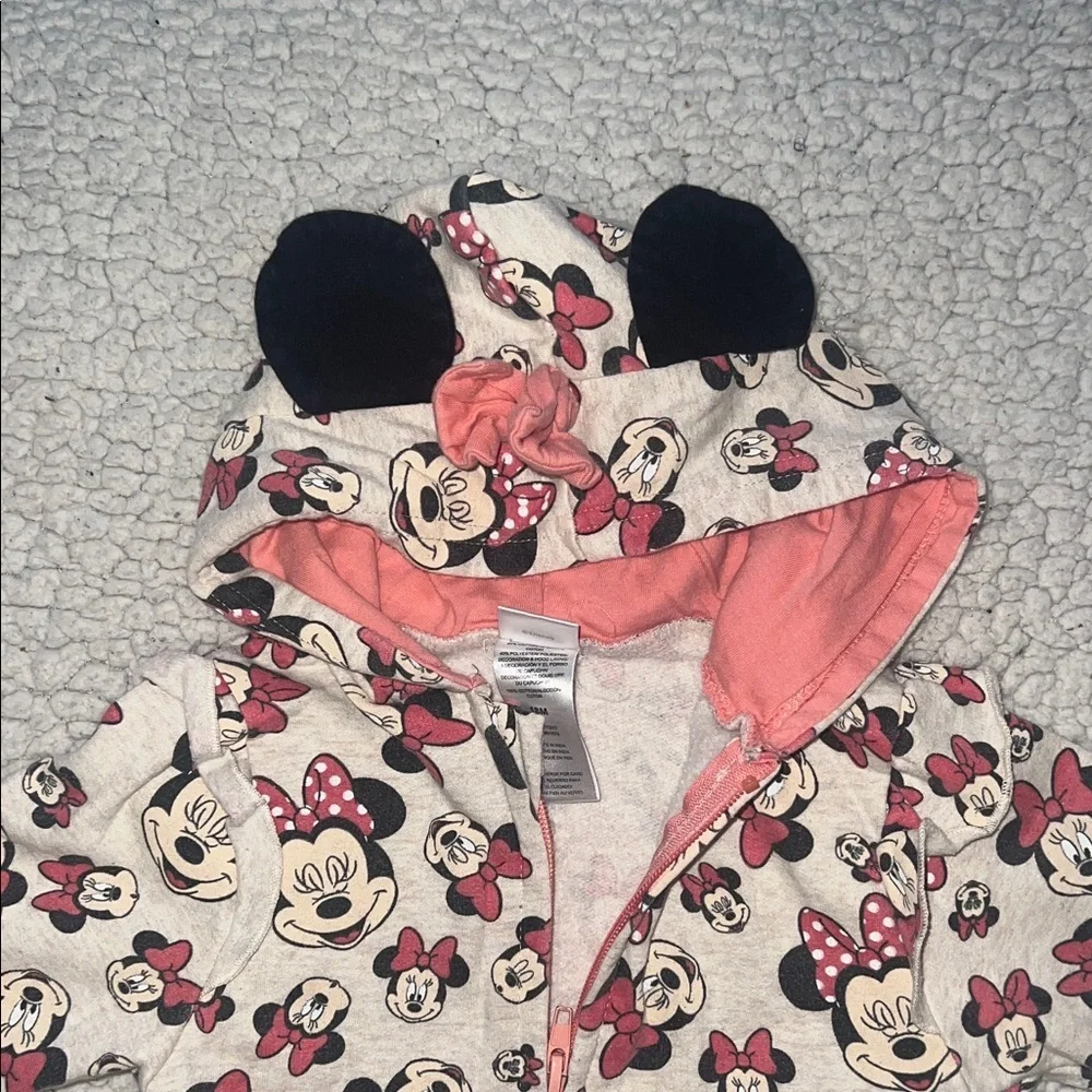 Disney Minnie Mouse Pink and White Kids Footie